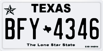 TX license plate BFY4346