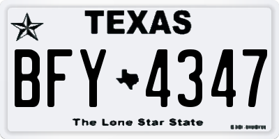 TX license plate BFY4347