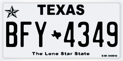 TX license plate BFY4349