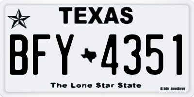 TX license plate BFY4351