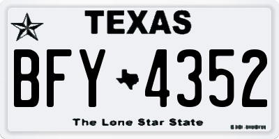 TX license plate BFY4352