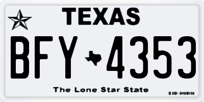 TX license plate BFY4353