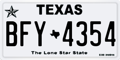 TX license plate BFY4354
