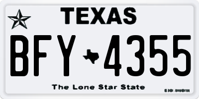 TX license plate BFY4355