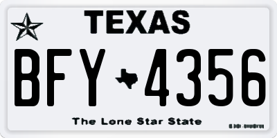 TX license plate BFY4356