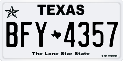 TX license plate BFY4357