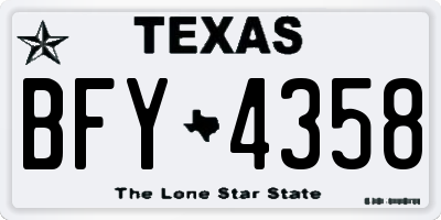 TX license plate BFY4358