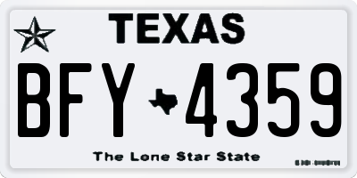 TX license plate BFY4359