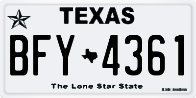 TX license plate BFY4361