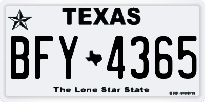 TX license plate BFY4365