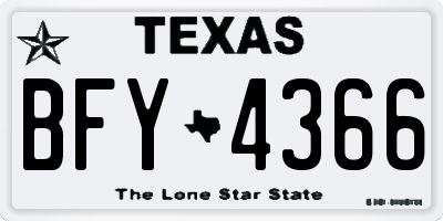 TX license plate BFY4366