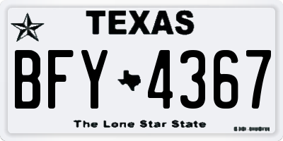 TX license plate BFY4367