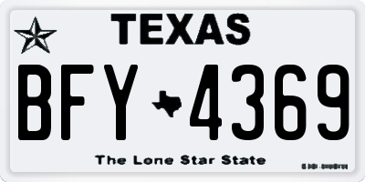 TX license plate BFY4369