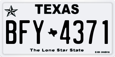 TX license plate BFY4371