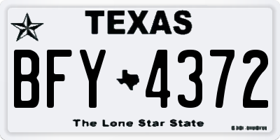 TX license plate BFY4372