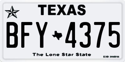 TX license plate BFY4375