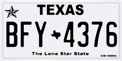 TX license plate BFY4376