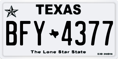 TX license plate BFY4377