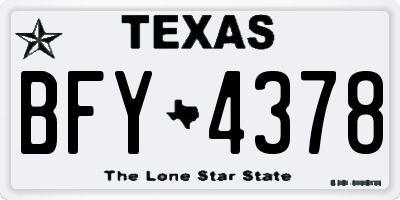 TX license plate BFY4378