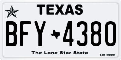 TX license plate BFY4380
