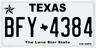 TX license plate BFY4384