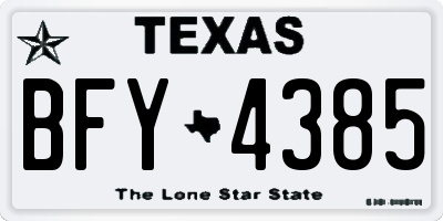 TX license plate BFY4385