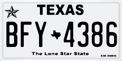 TX license plate BFY4386