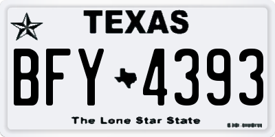 TX license plate BFY4393