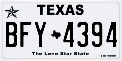 TX license plate BFY4394