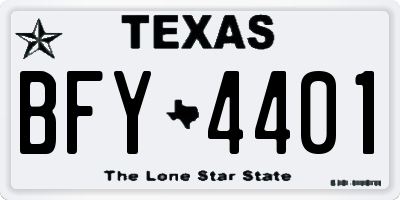 TX license plate BFY4401