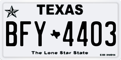 TX license plate BFY4403