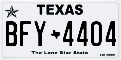 TX license plate BFY4404