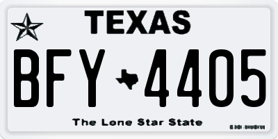 TX license plate BFY4405