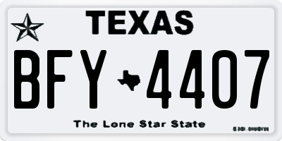 TX license plate BFY4407
