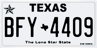 TX license plate BFY4409