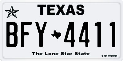 TX license plate BFY4411