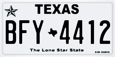 TX license plate BFY4412