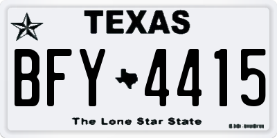TX license plate BFY4415