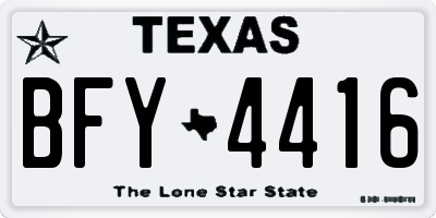 TX license plate BFY4416