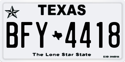 TX license plate BFY4418