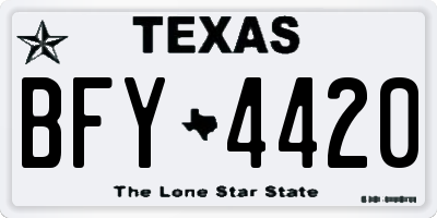 TX license plate BFY4420