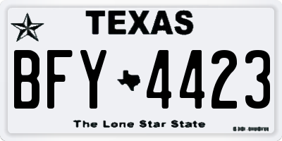 TX license plate BFY4423