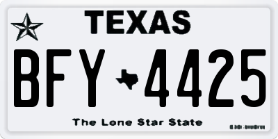 TX license plate BFY4425