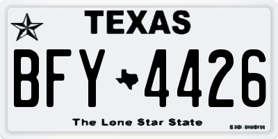 TX license plate BFY4426