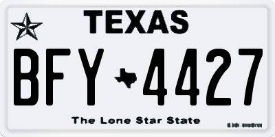 TX license plate BFY4427