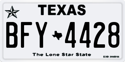 TX license plate BFY4428