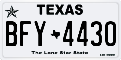TX license plate BFY4430