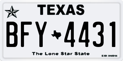 TX license plate BFY4431