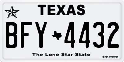 TX license plate BFY4432