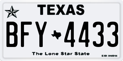 TX license plate BFY4433